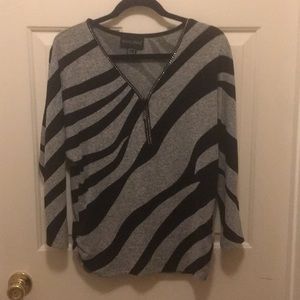 Closet Purge! Zebra Knit Top Rhinestone accent